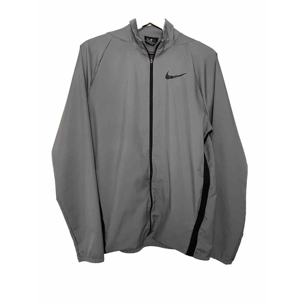 Nike Men's Gray Long SIeeve full Zip Up Training track Jacket